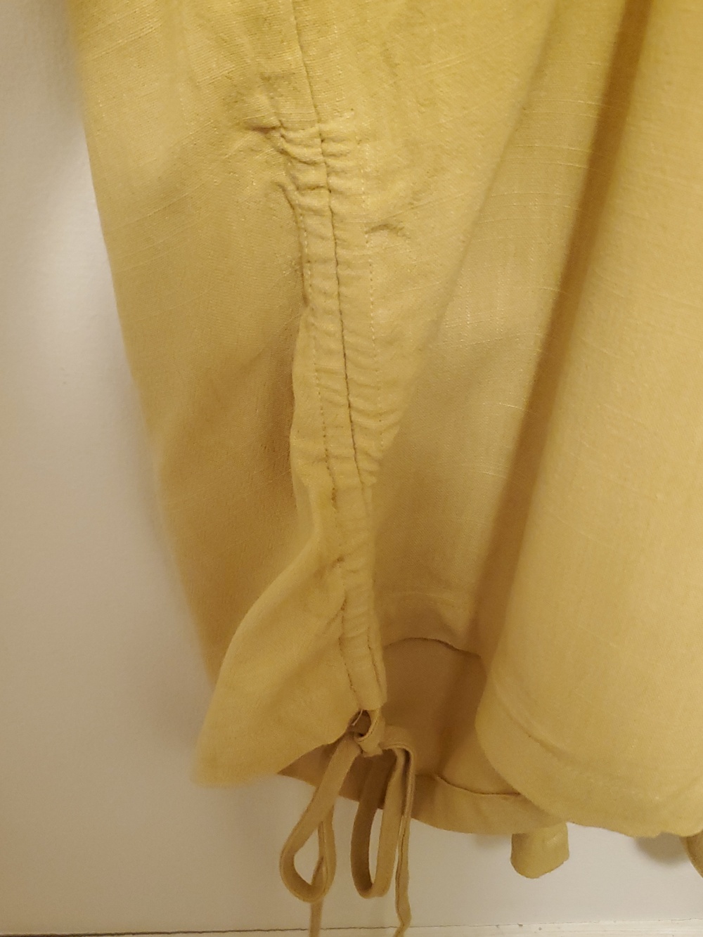 Cider Wide Leg Pants Side Ruching Size Large Yellow NWT - Picture 6 of 9